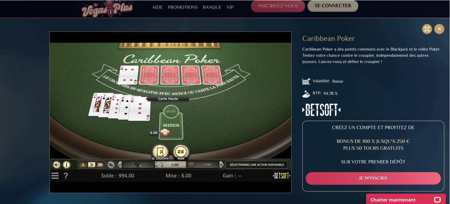 Karibisches Poker Vegas Plus